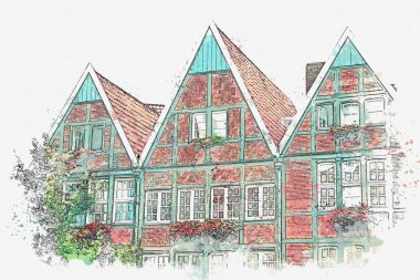 resimde. Münster Almanya Mimarlık.