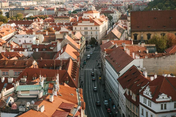 Hermosa Vista Aérea Arquitectura Tradicional Antigua Medieval Praga República Checa — Foto de Stock