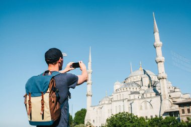 Turist Türkiye'de Istanbul'da Sultanahmet Camii Fotoğraf Arşivi.
