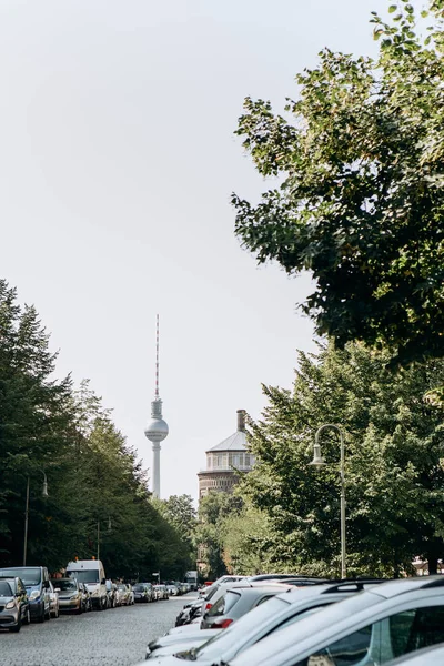 Bela vista da torre de TV em Berlim, na Alemanha . — Fotografia de Stock