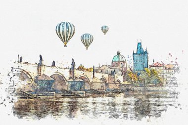 resimde. Prag'da geleneksel antik mimari.