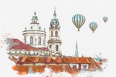 resimde. Prag mimarisinin güzel manzara