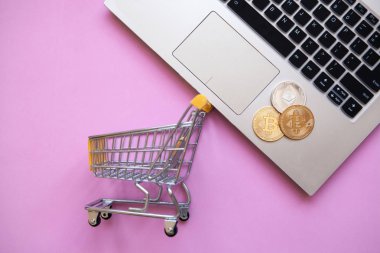 E-ticaret kavramsal fotoğraf cryptocurrency kullanarak.