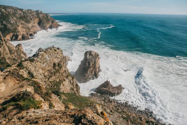 Atlantik Okyanusu'nun Batı Cape Roca Portekiz andan itibaren güzel manzara
