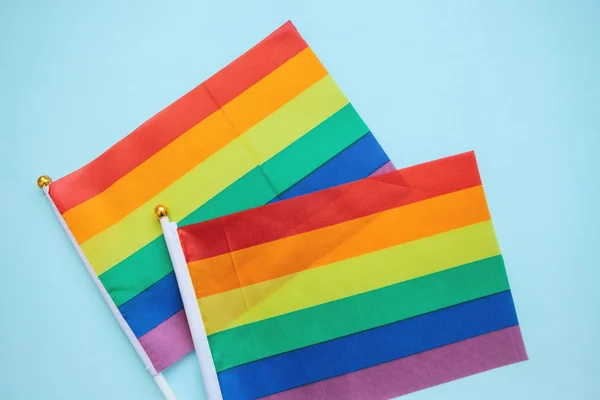 Mångfärgade flaggor eller HBT-flaggor — Stockfoto