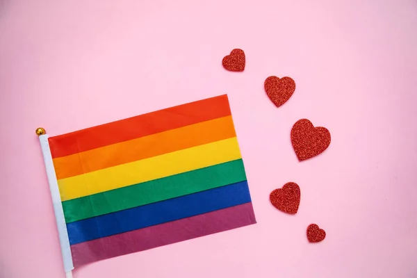 Mångfärgade flagga eller HBT-flagga — Stockfoto