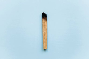 Mavi bir arka plan üzerinde tahta sopa Palo Santo.