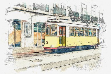 Lizbon geleneksel tramvay.