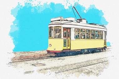 Lizbon geleneksel tramvay.