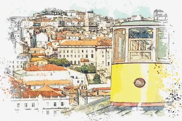 Eléctrico tradicional em Lisboa . — Fotografia de Stock