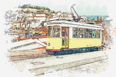 Lizbon geleneksel tramvay.