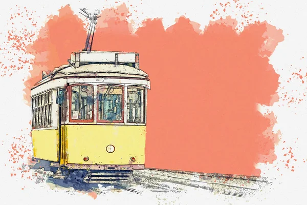 Tram tradizionale a Lisbona . — Foto Stock