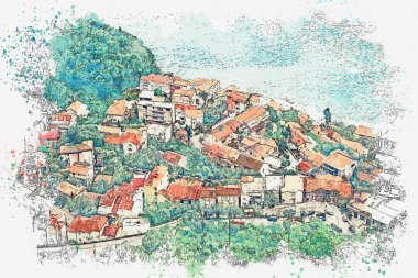 Karadağ 'da küçük bir kıyı kasabası