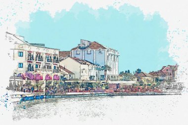 Montenegro Tivat içinde Promenade.