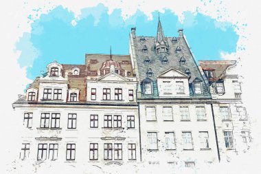 Leipzig'deki evlerin manzarası