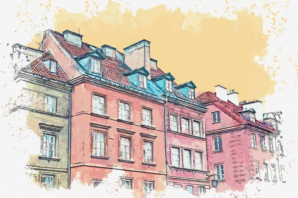 Illustration av Europeiska hus — Stockfoto