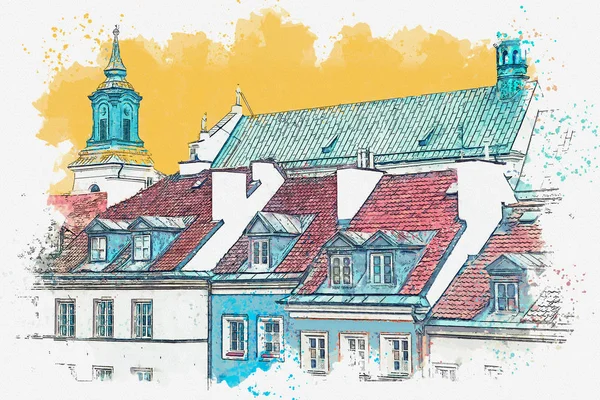 Illustration av Europeiska hus — Stockfoto