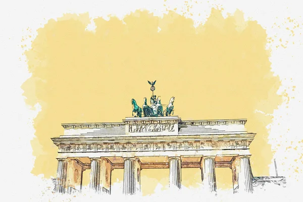 Illustration av Brandenburger Tor — Stockfoto