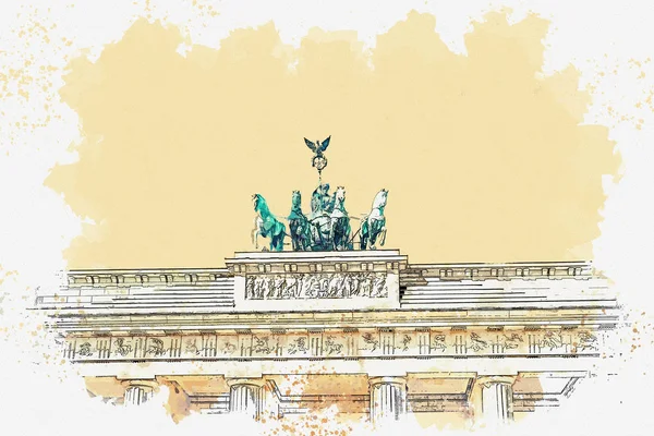 Ilustración de la Puerta de Brandeburgo — Foto de Stock