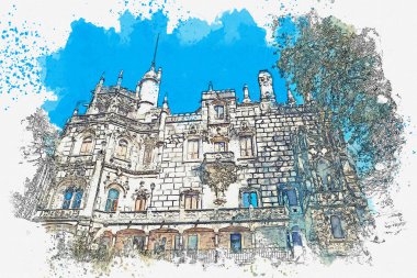 Antik bir kalenin illüstrasyonu