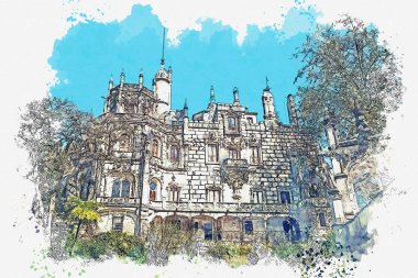 Antik bir kalenin illüstrasyonu