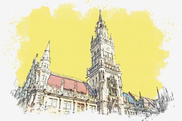 Архитектура Мюнхена — стоковое фото