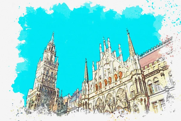 Архитектура Мюнхена — стоковое фото