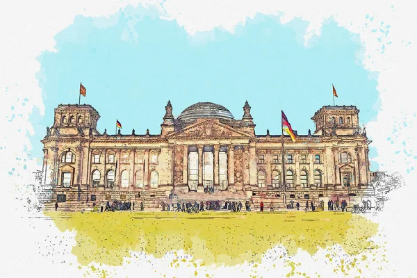 Visa av reichstag i berlin. — Stockfoto