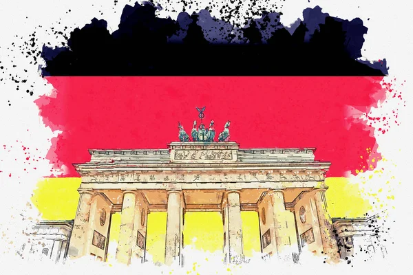 Illustration av Brandenburger Tor — Stockfoto