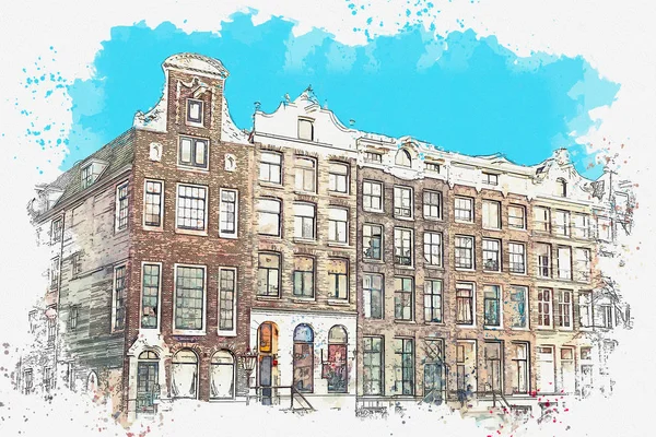Traditionell arkitektur i Amsterdam — Stockfoto