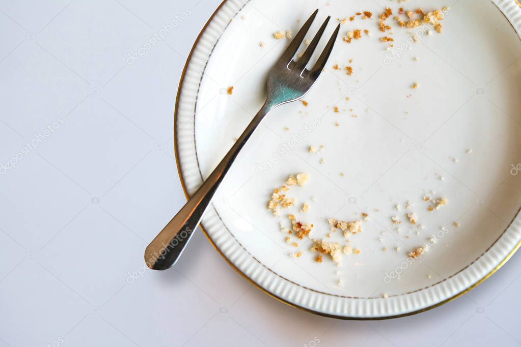 Empty plate with crumbs