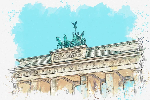 Illustratie van de Brandenburger Tor — Stockfoto