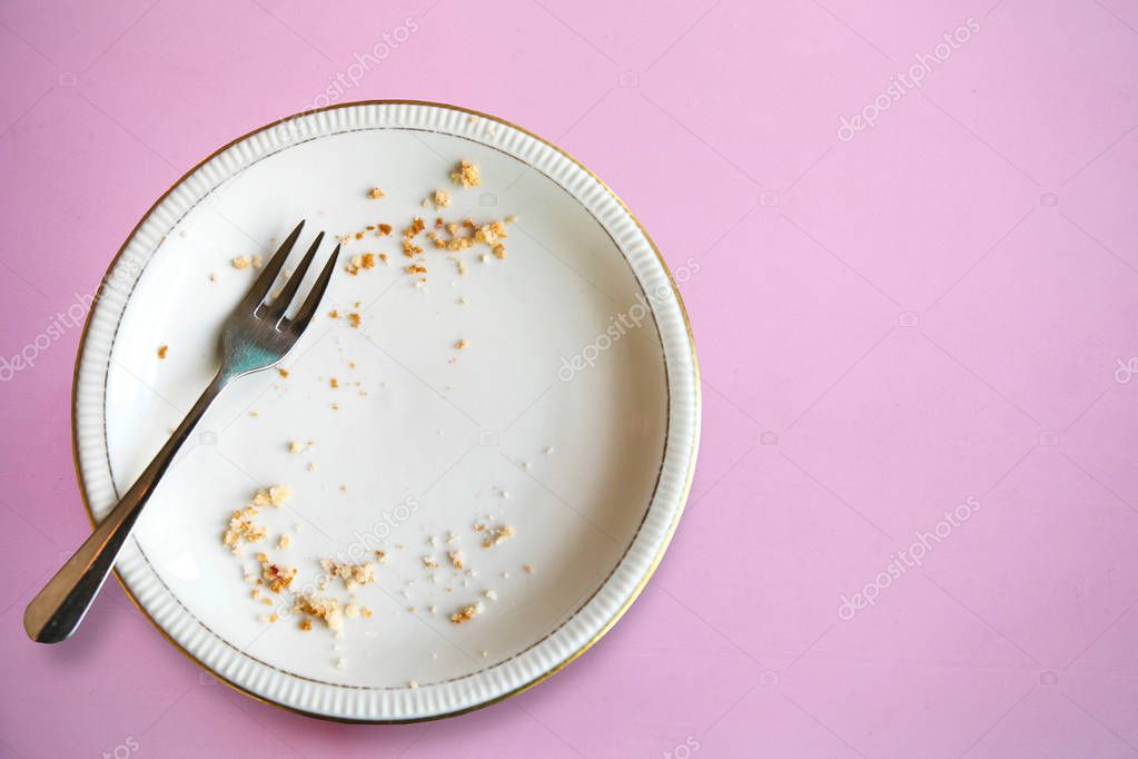 Empty plate with crumbs