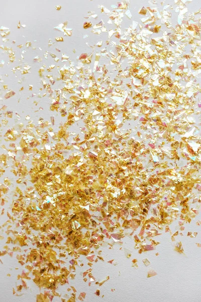 White background with golden confetti. — Stock Photo, Image