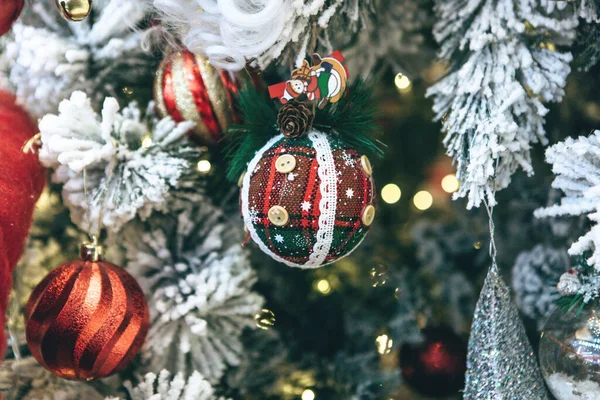 Fondo Decorado Festivo Navidad Árbol Año Nuevo Bola Navidad — Foto de Stock