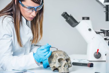 Laboratuvarda çalışan araştırmacı, yakın çekim
