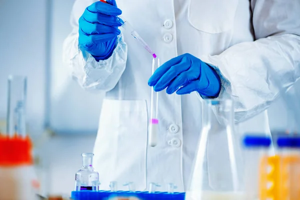 Close Researcher Working Laboratory — Stock Photo, Image