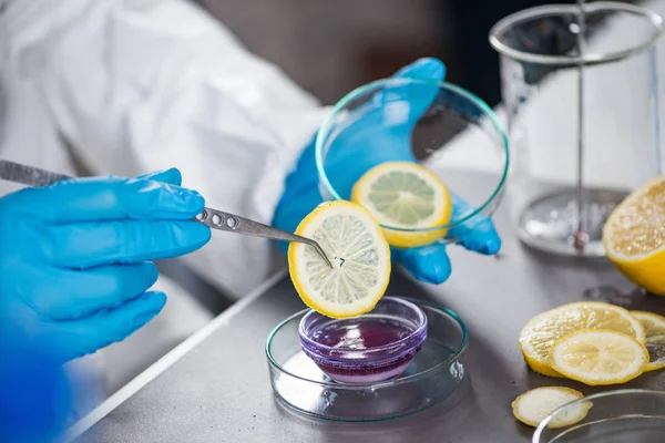 close up of researcher working in Laboratory