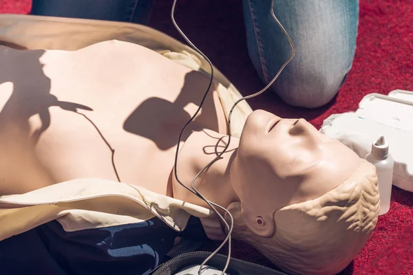 Första Hjälpen Utbildning Defibrillator Hlr Praxis — Stockfoto