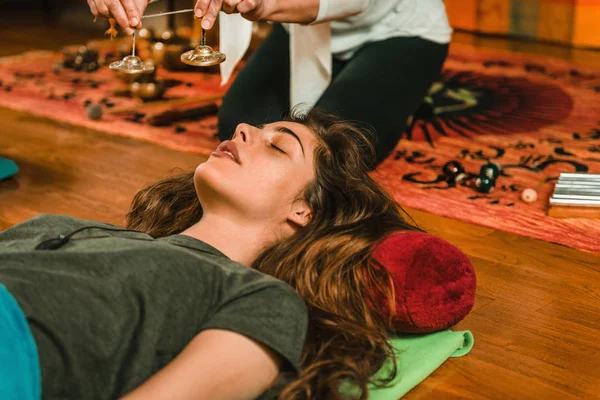 Tibetische Glocken Der Klangtherapie — Stockfoto