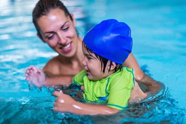 Little Child Having Swimming Lesson — Stock Photo, Image