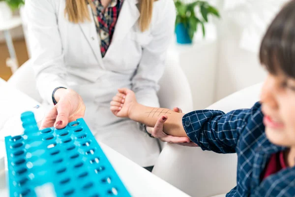 Teste Alergia Teste Alergia Cutâneo Para Possível Alérgeno — Fotografia de Stock