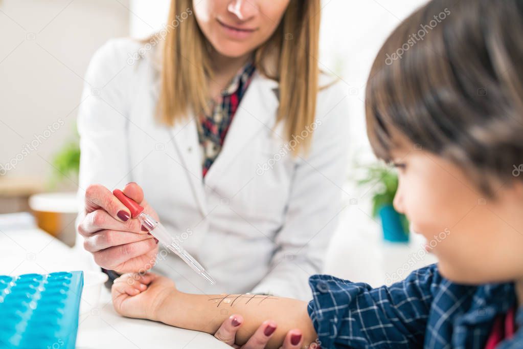 Allergy - Skin Prick Testing  on Little Boys Arm