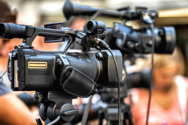 Cameras Media Event Outdoors — Stock Photo, Image