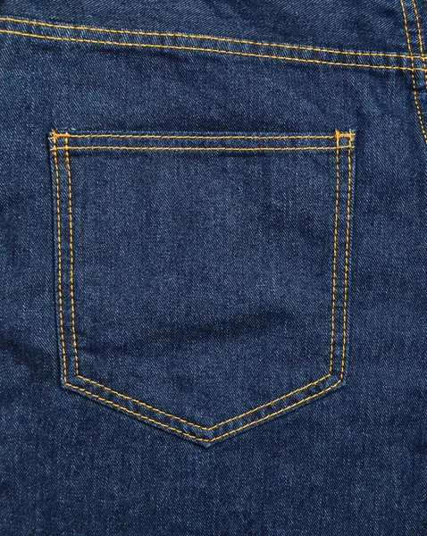 Denim Textuur Achterzak Van Jeans — Stockfoto