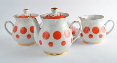 Nadir seramik Çaydanlık, şeker kase beyaz bir adam üzerinde bir dizi