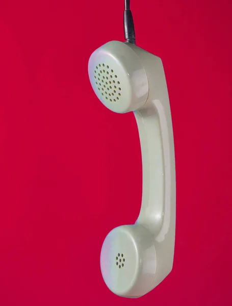 Retro Telefon Grön Mynta Pastell Bakgrund Minimalistisk Tren — Stockfoto