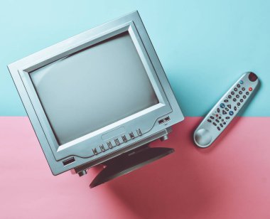Retro tv üstten görünüm