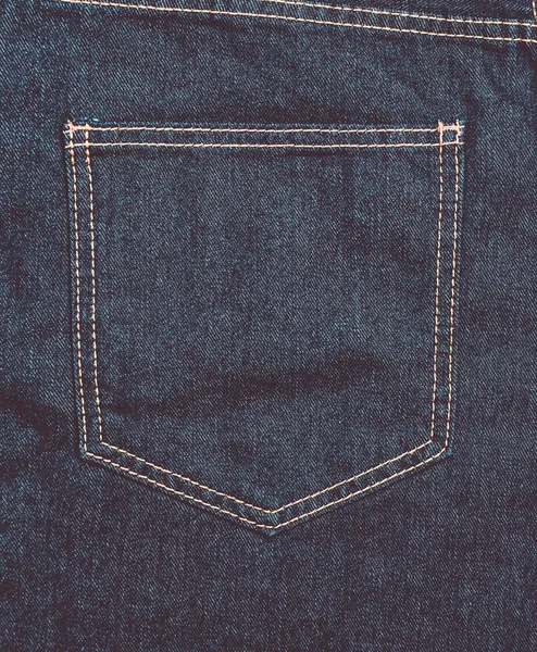 Denim Textuur Achterzak Van Jeans — Stockfoto