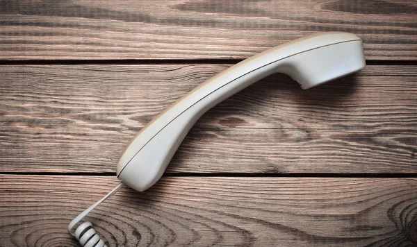 Tubo Teléfono Retro Una Mesa Madera Medios Comunicación — Foto de Stock